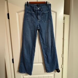 J. Crew Mid Blue Wide-Leg Jeans